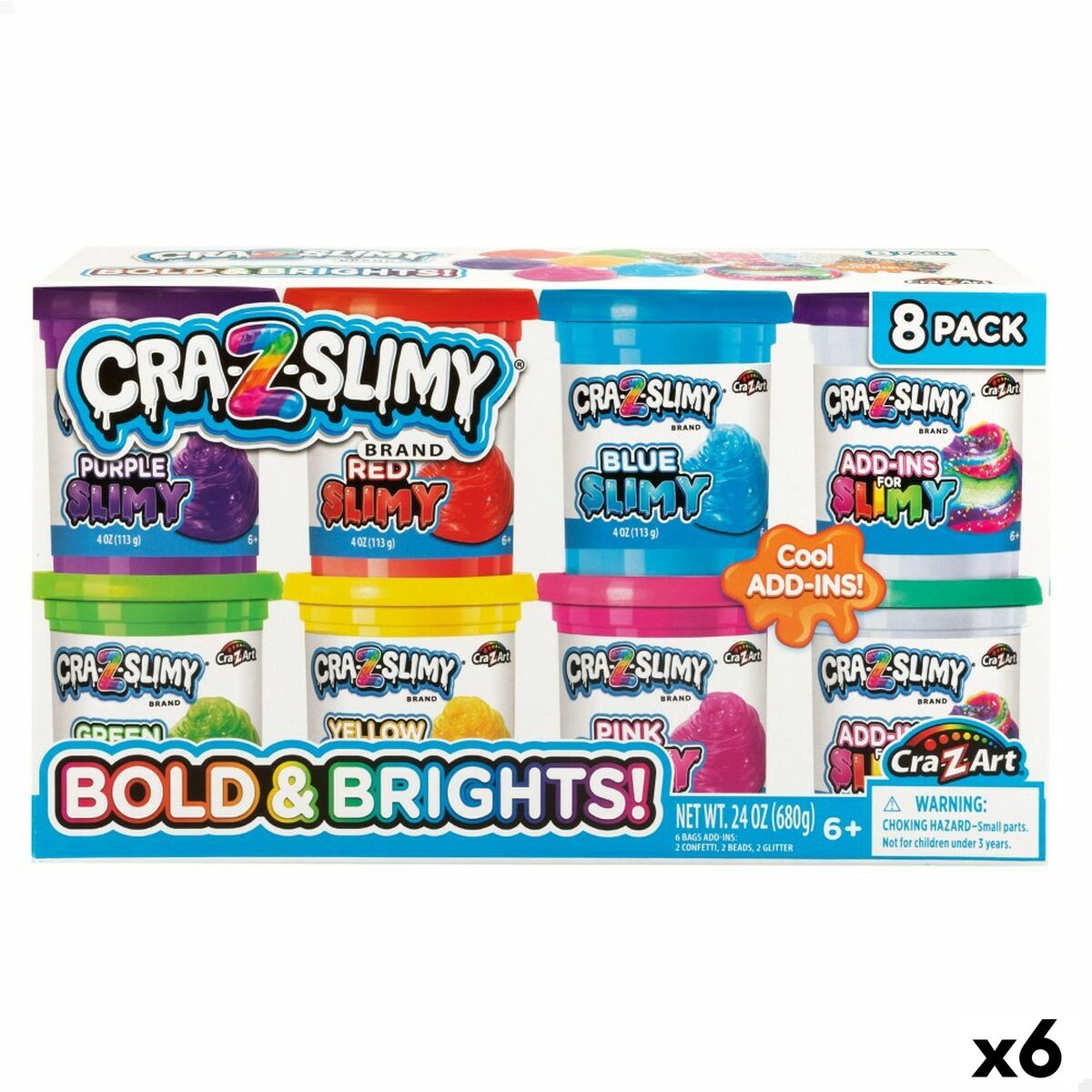 Joc de Plastilină Cra-Z-Art Bold&Brights (6 Unități) Slime