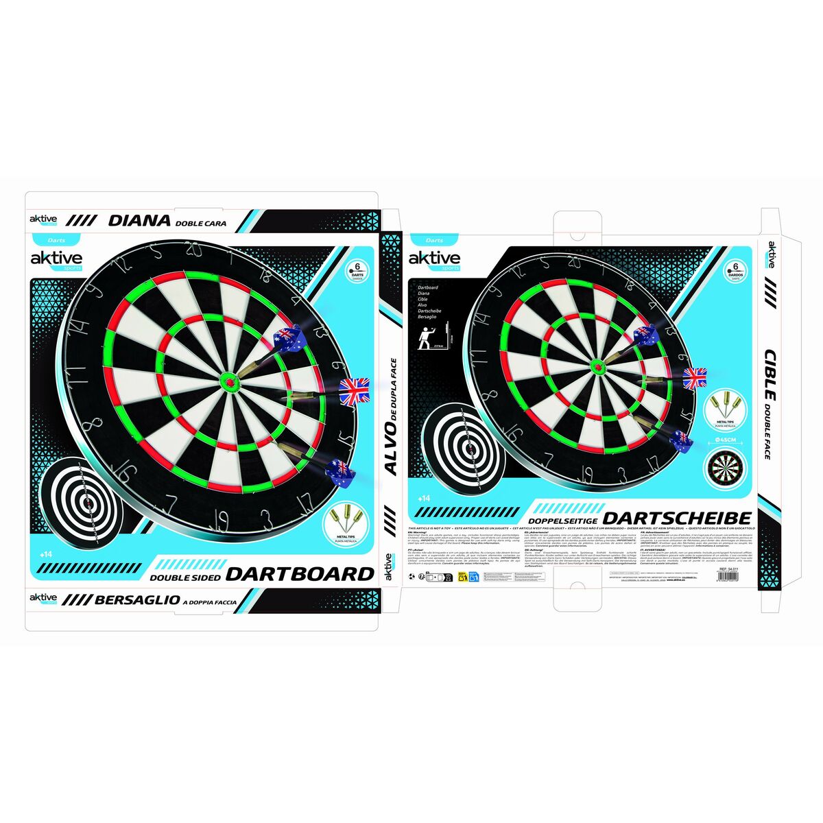 darts Aktive 45 x 45 x 3 cm (4 Unități)