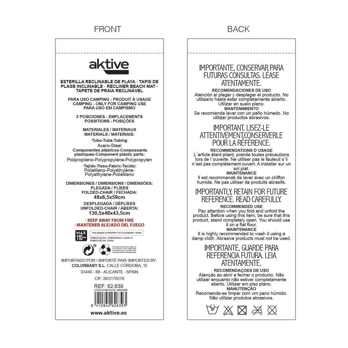 Rogojină Aktive Rabatabil/ă 147 x 55 x 48 cm PVC 600D Albastru Oțel Burete (4 Unități)