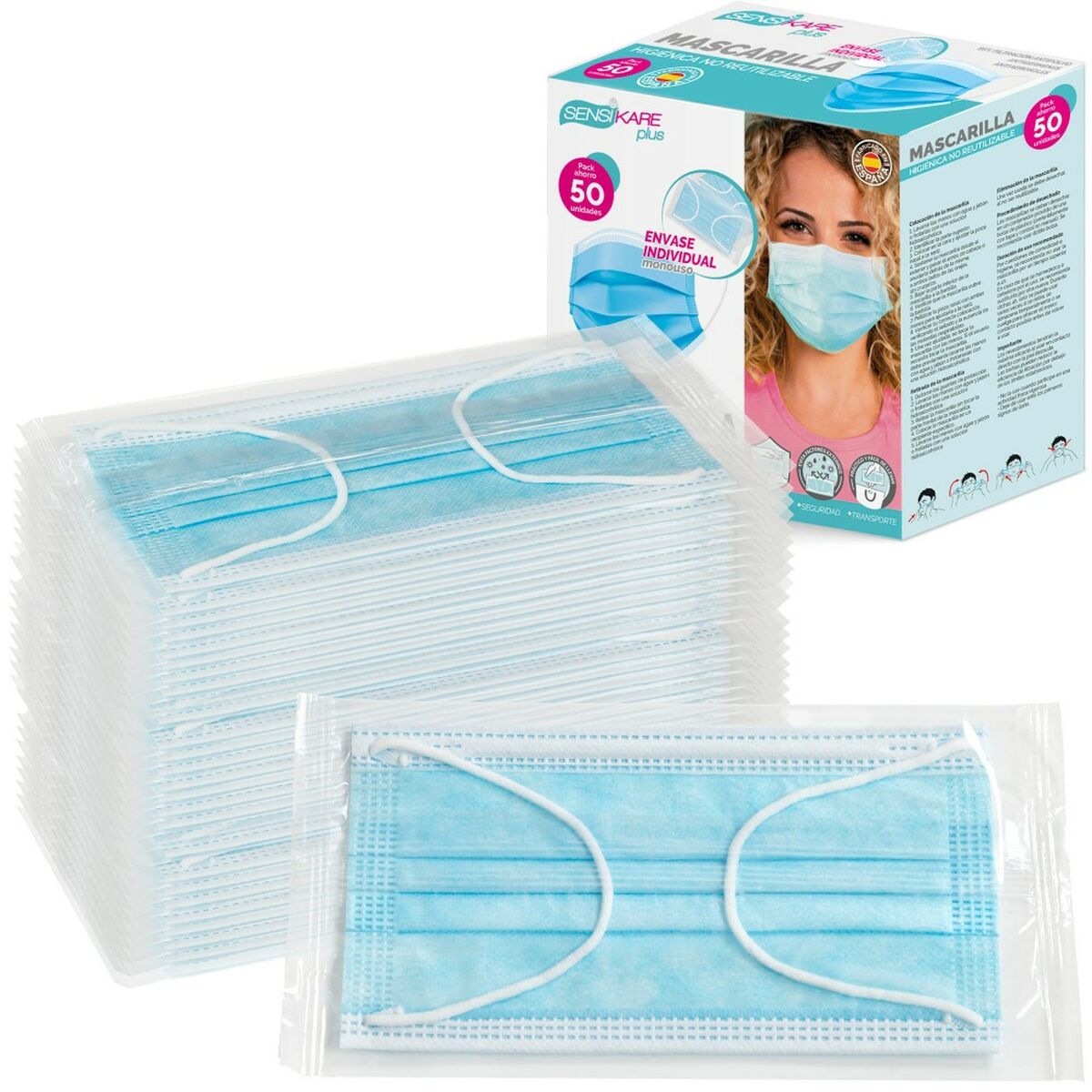 Box of hygienic masks SensiKare 50 Piese (12 Unități)