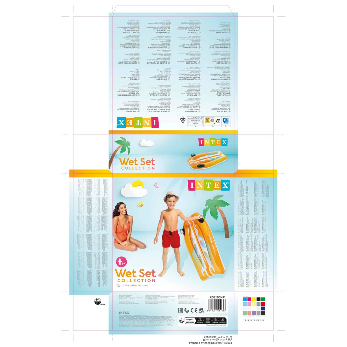 Figurină Gonflabilă pentru Piscină Intex Joy Rider 62 x 112 cm Masă de surf (12 Unități)