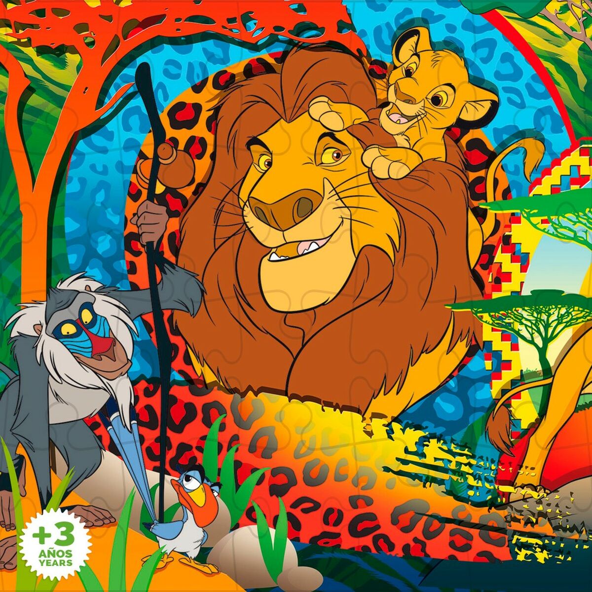 Puzzle pentru Copii The Lion King Cu două fețe 24 Piese 70 x 1,5 x 50 cm (12 Unități)