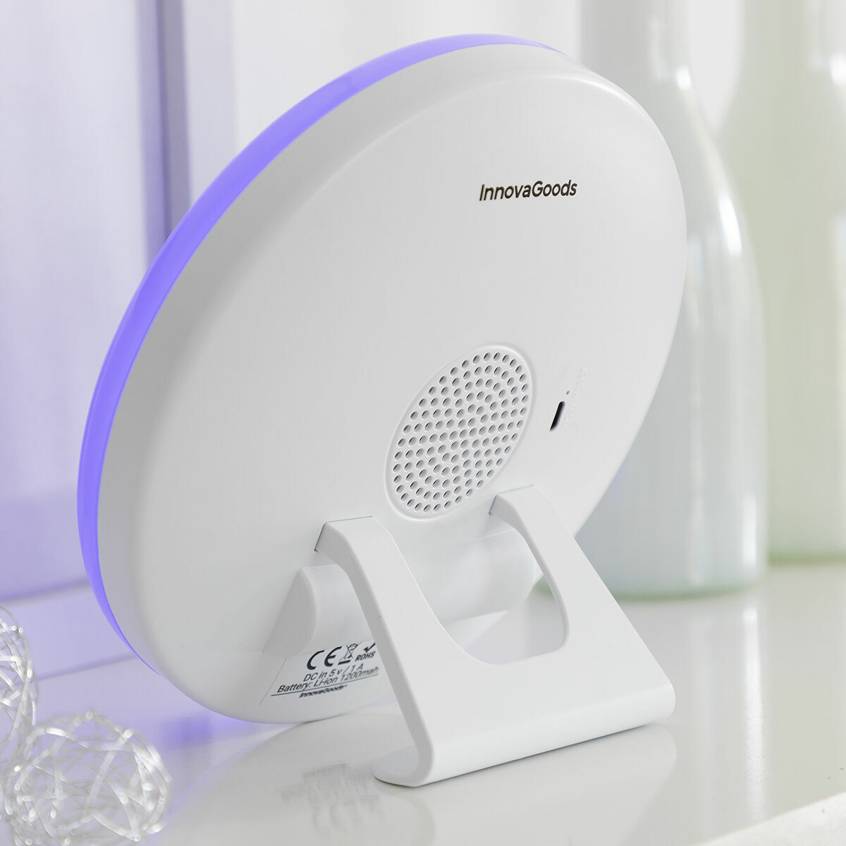 Ceas cu alarmă reîncărcabil cu difuzor și efect de răsărit Sunrilk InnovaGoods