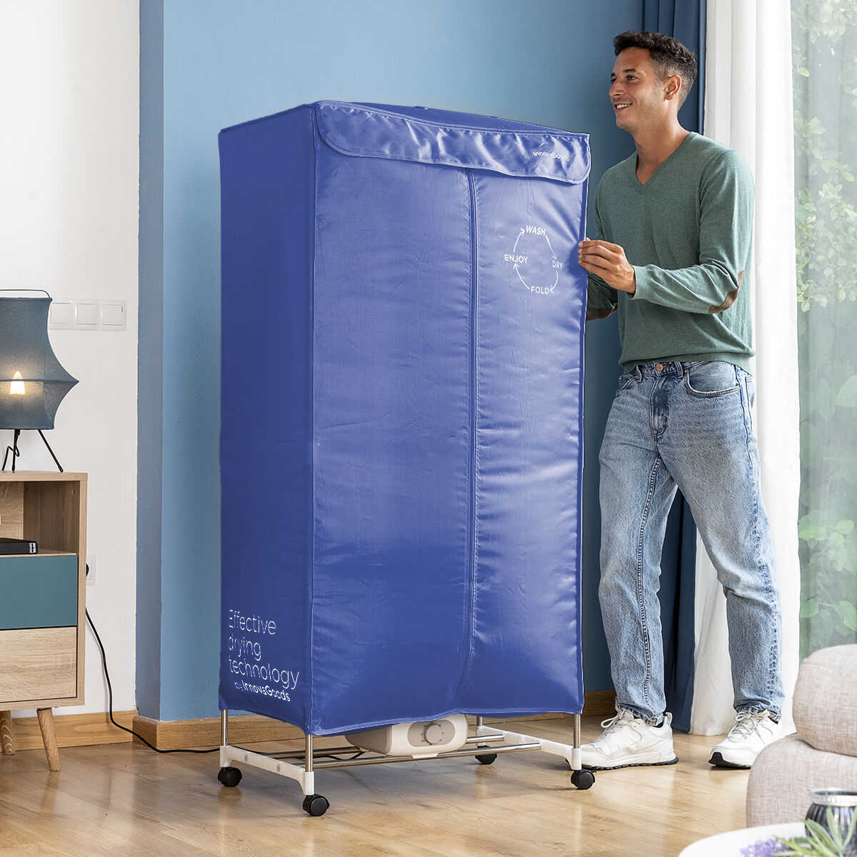 Uscător electric portabil cu 2 niveluri Dupledry Blue InnovaGoods 1200 W