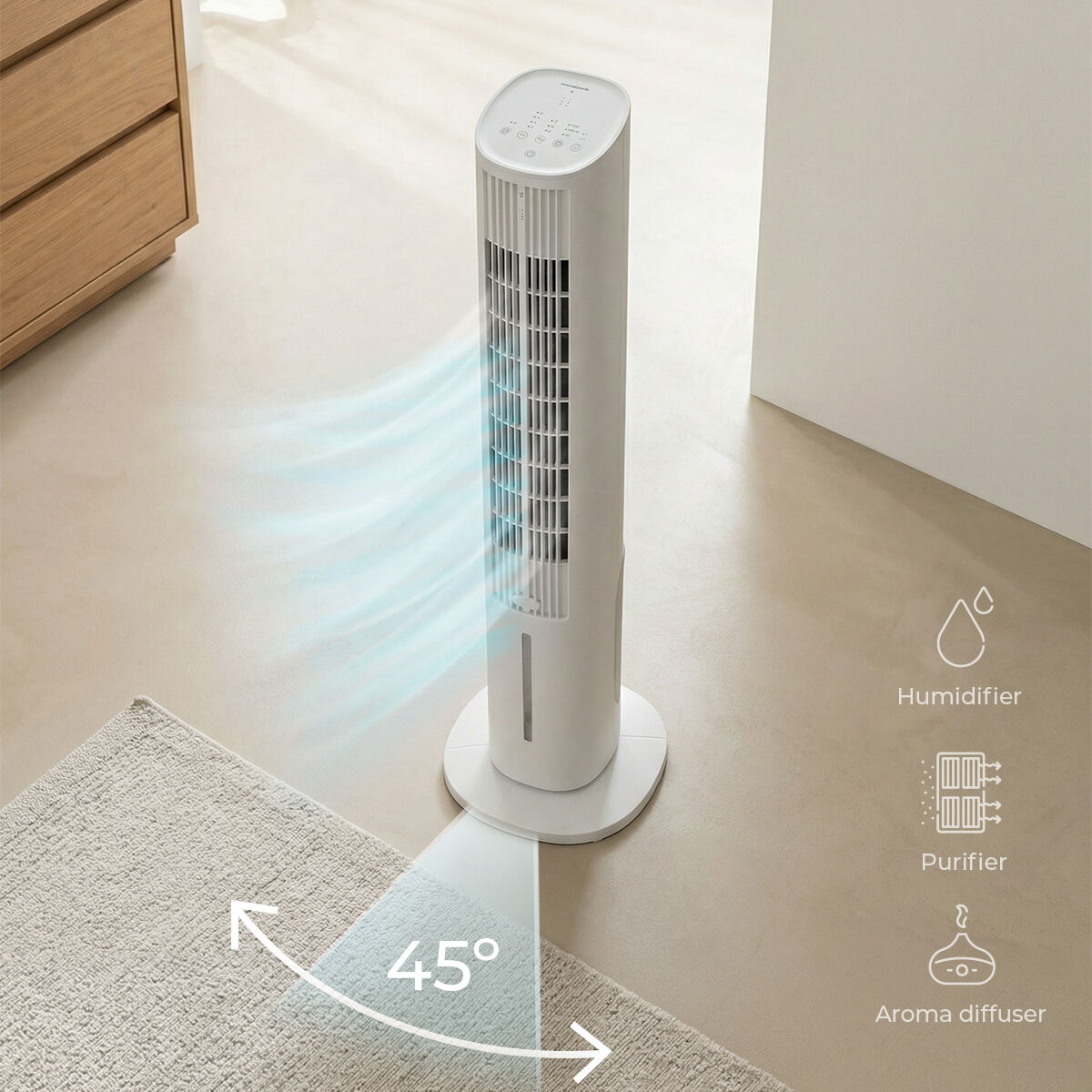 Climatizator Evaporativ Portabil Tip Turn Multifuncțional cu Telecomandă Hushly InnovaGoods