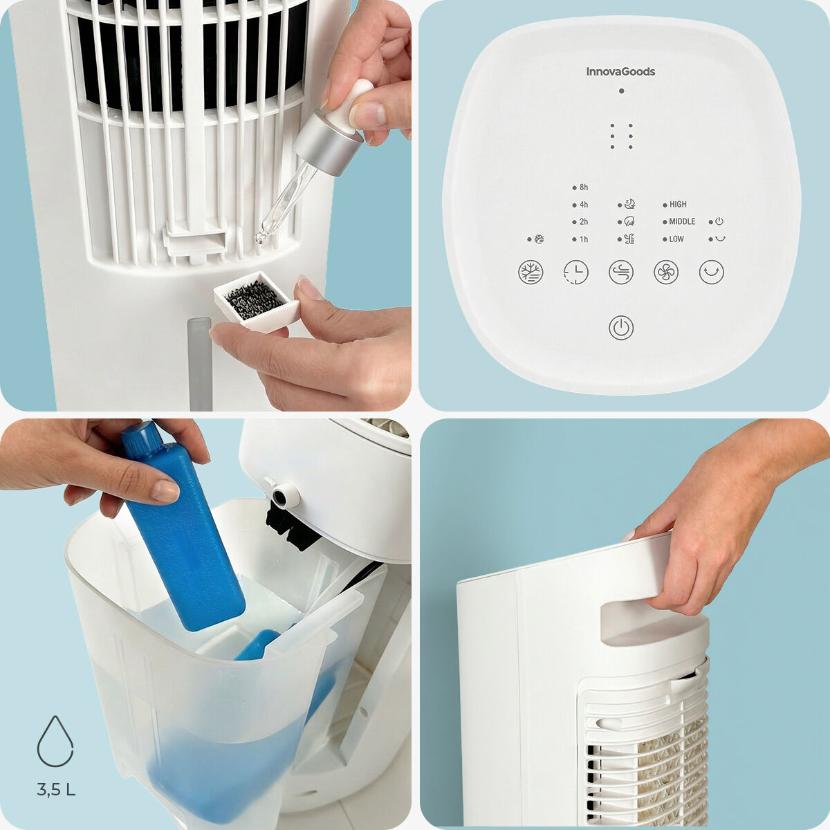 Climatizator Evaporativ Portabil Tip Turn Multifuncțional cu Telecomandă Hushly InnovaGoods