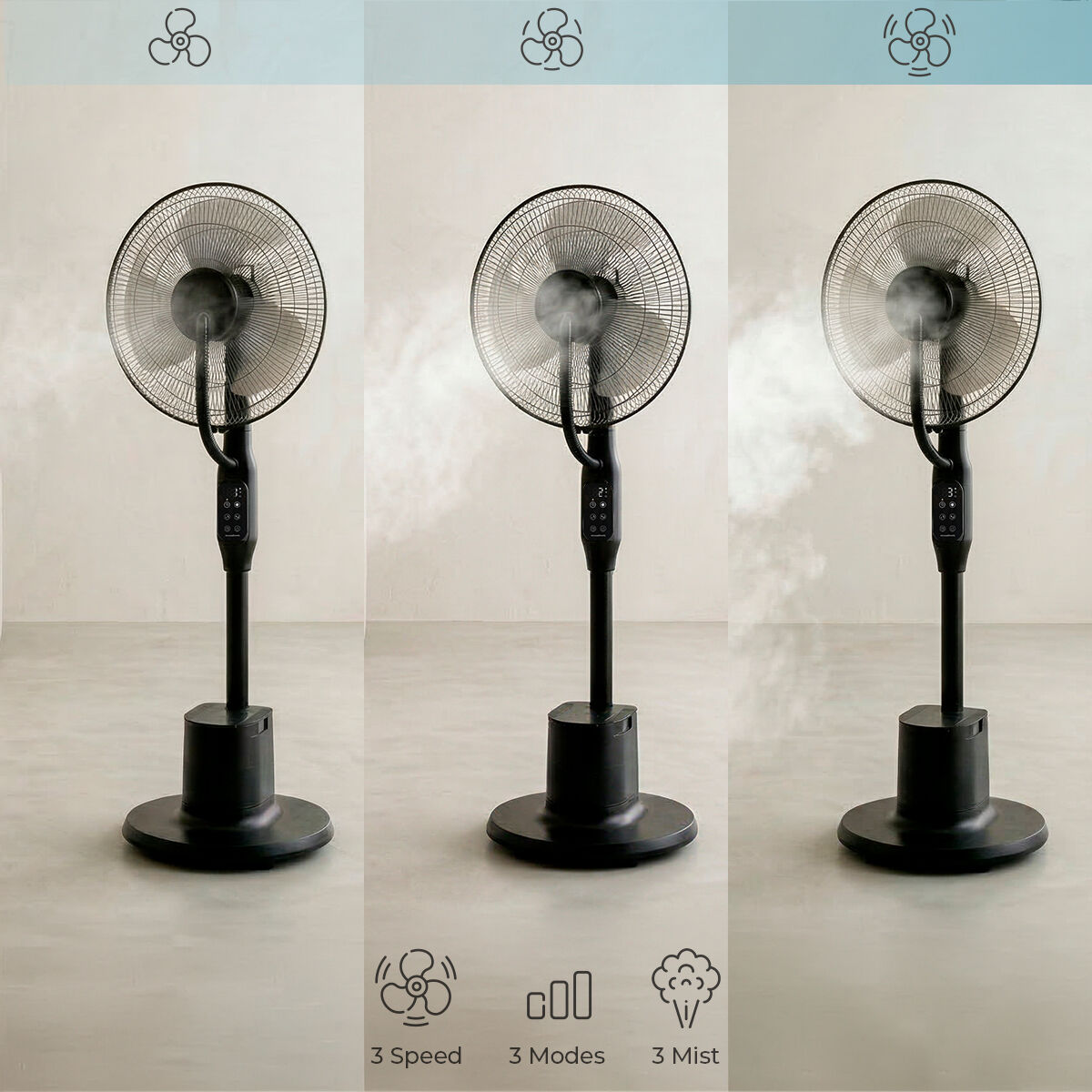 Ventilator nebulizator cu picior, cu telecomandă Sprair InnovaGoods