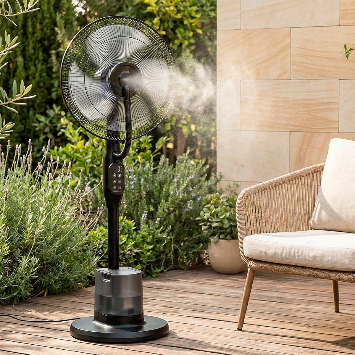 Ventilator nebulizator cu picior, cu telecomandă Sprair InnovaGoods