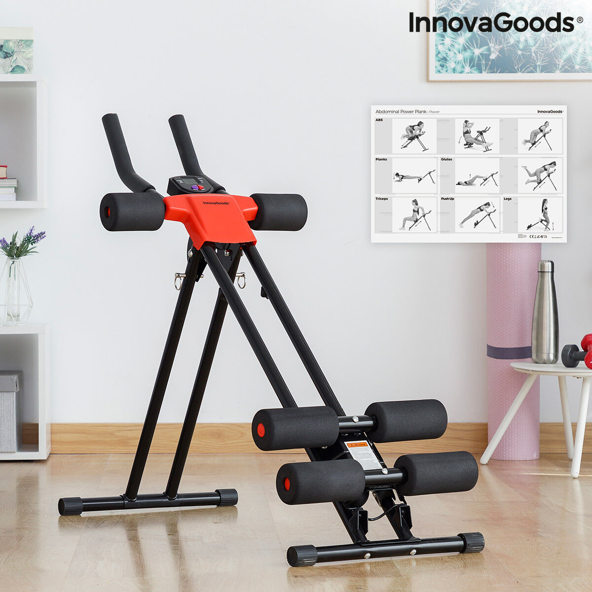 Aparat pentru abdomen pliabil cu ghid de exerciții Plawer InnovaGoods V0103487 Fier (Recondiționate B)