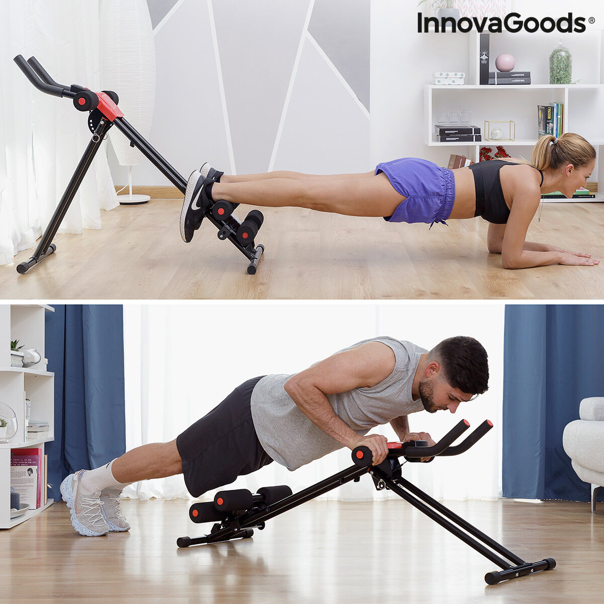 Aparat pentru abdomen pliabil cu ghid de exerciții Plawer InnovaGoods V0103487 Fier (Recondiționate B)