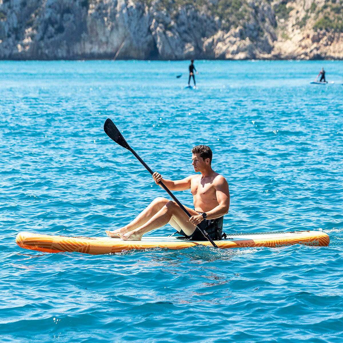 Placă de Paddle Surf Gonflabilă 2 în 1 cu loc de stat și accesorii Siros InnovaGoods Portocaliu 10'5" 320 cm (Recondiționate A)
