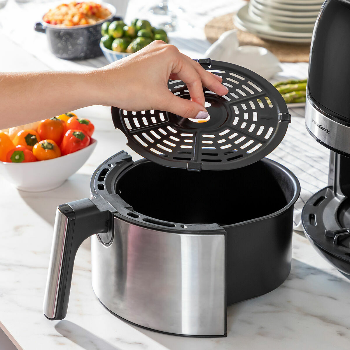 Friteuză cu Aer InnovaGoods Negru 1400 W 3,5 L Oțel inoxidabil (Recondiționate B)