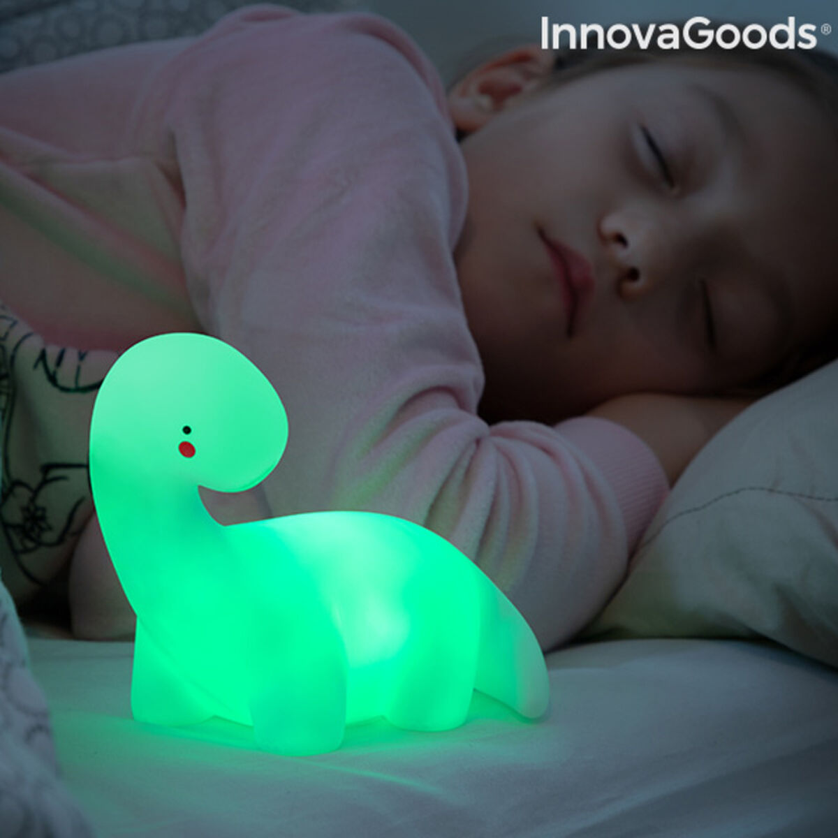 Lampă dinozaur LED multicolor Lightosaurus InnovaGoods IG815318 Alb Vynils (Recondiționate B)
