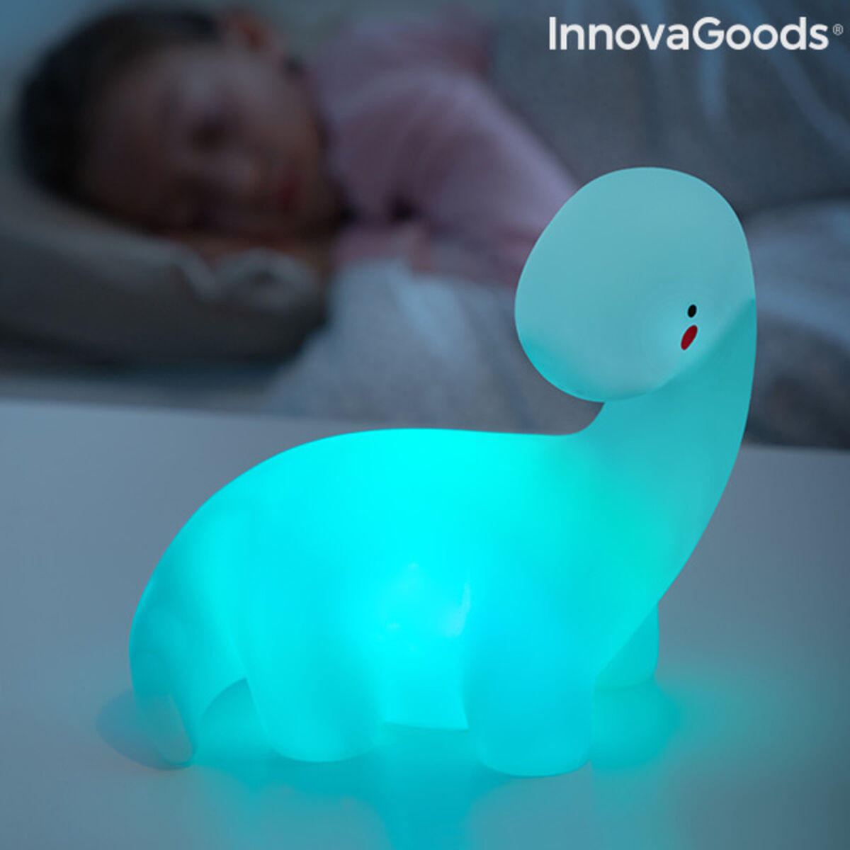 Lampă dinozaur LED multicolor Lightosaurus InnovaGoods IG815318 Alb Vynils (Recondiționate B)