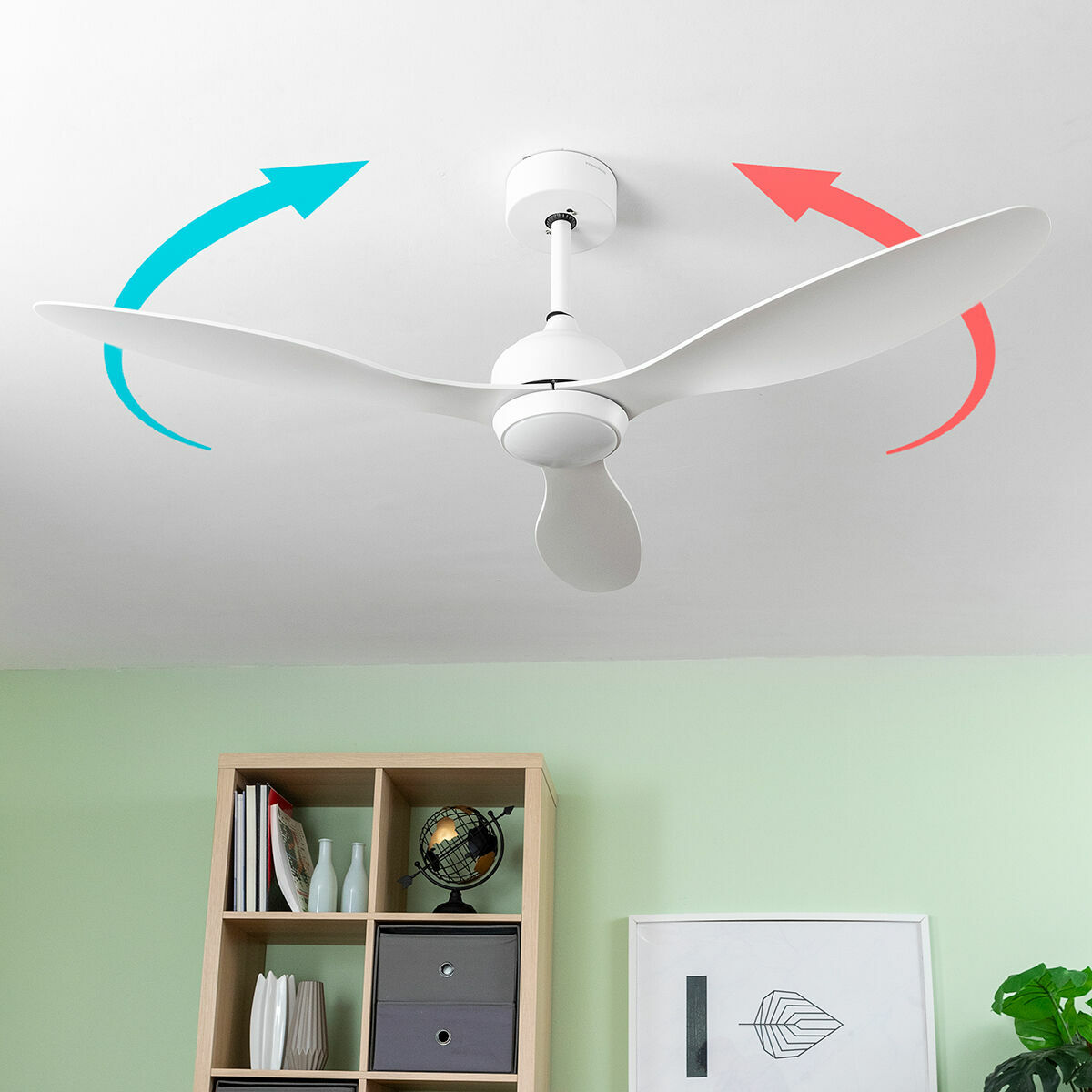Ventilator de Tavan cu Lumină Flaled InnovaGoods Alb 36 W 52" Ø132 cm (Recondiționate A)