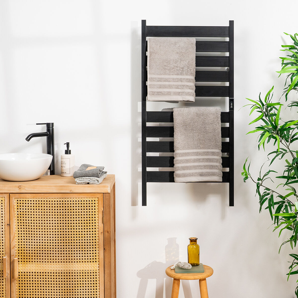 Suport electric pentru prosoape cu picior sau de perete InnovaGoods WARMER 10 SLIM BARS Plastic Oțel carbon (Recondiționate C)