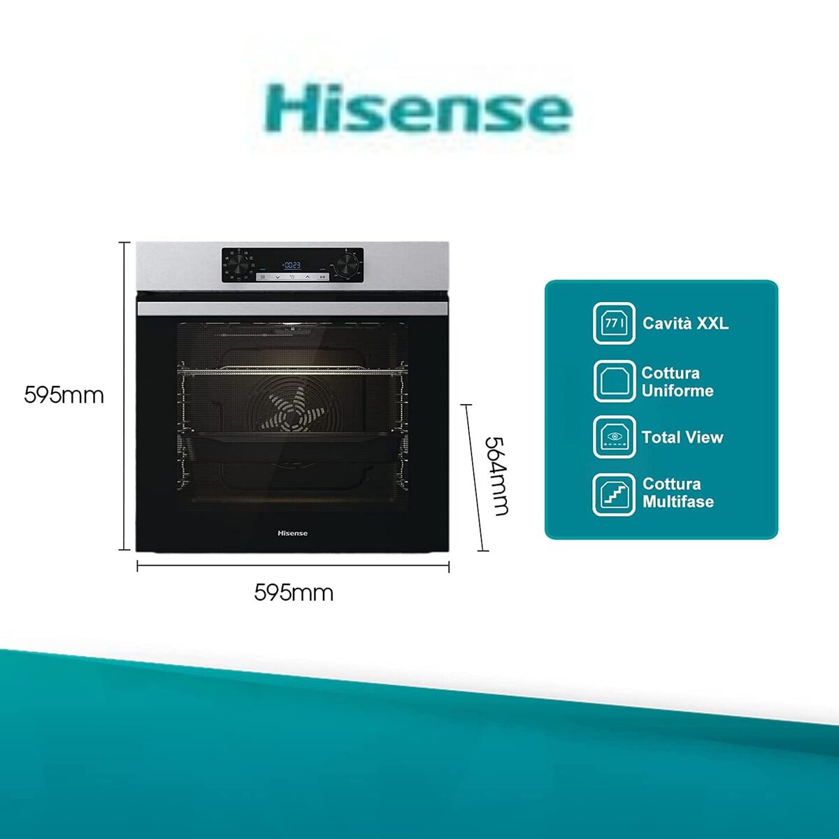 Cuptor Hisense BI62216AX MF 77 L 3500 W (Recondiționate B)