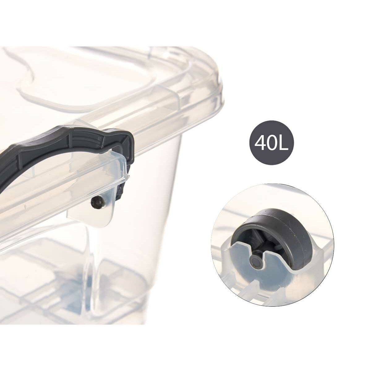 Cutie de depozitare Kipit Plastic 40 L Cu roți (Recondiționate D)