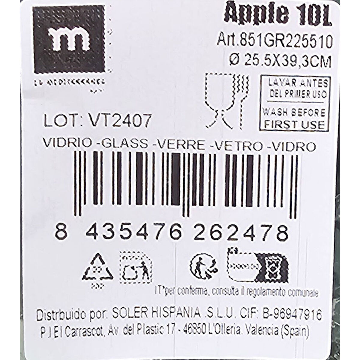 Carafă La Mediterránea Apple 10 L (Recondiționate B)