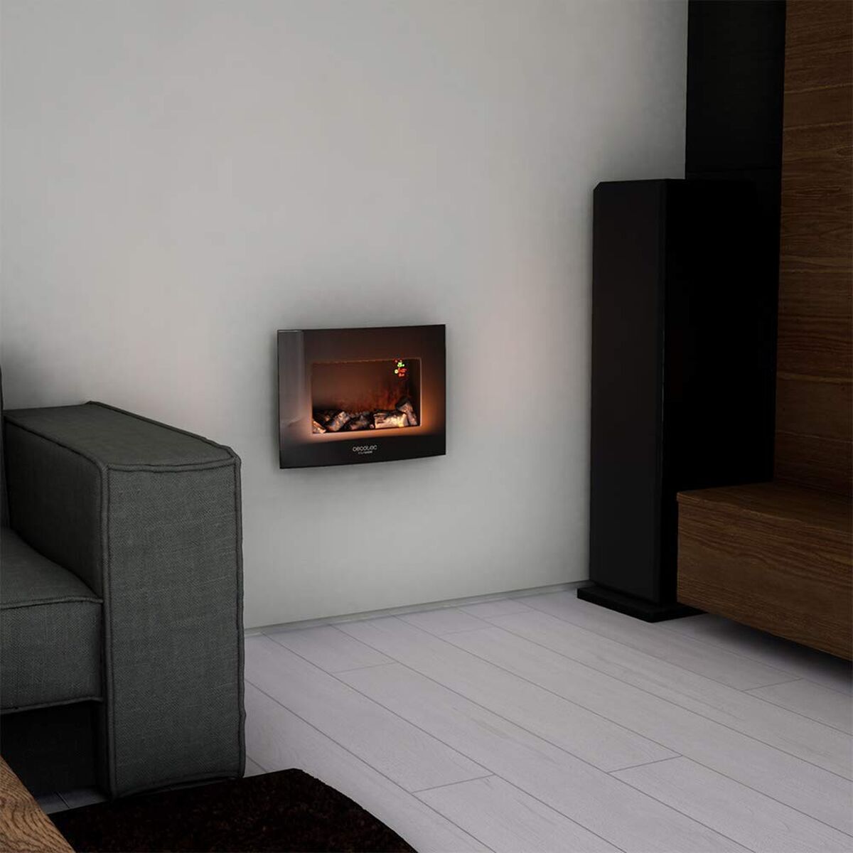 Șemineu electric decorativ de perete Cecotec Warm 2200 Curved Flames (Recondiționate A)