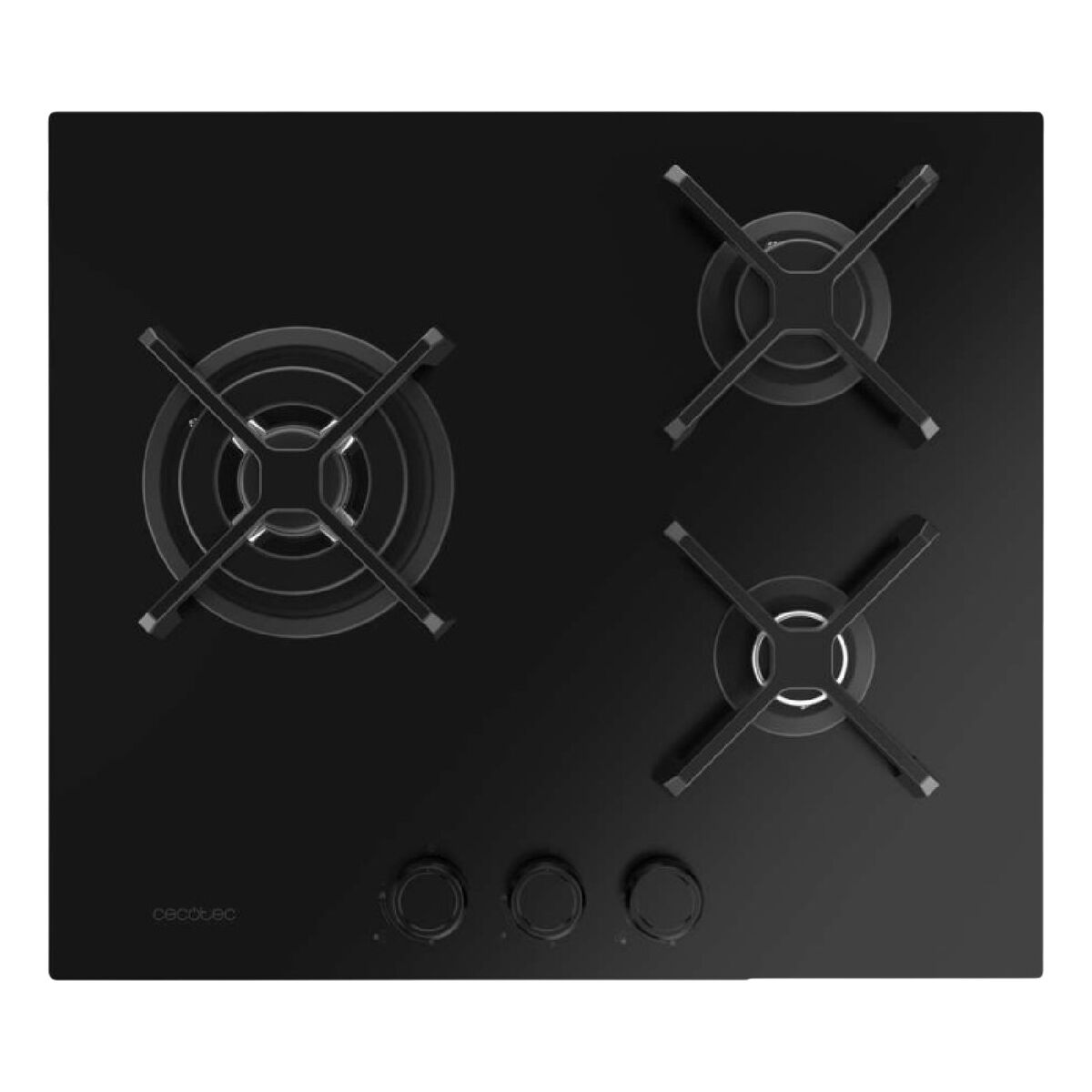 Plită pe gaz Cecotec Bolero Squad G 3400S 3 arzătoare 6200W Nano Glass fontă neagră