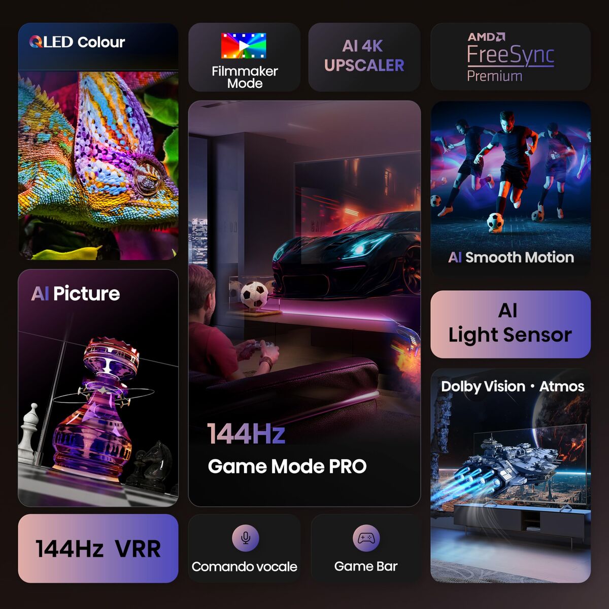Smart TV Hisense 75E7Q PRO 4K Ultra HD 75" HDR QLED (Recondiționate A)
