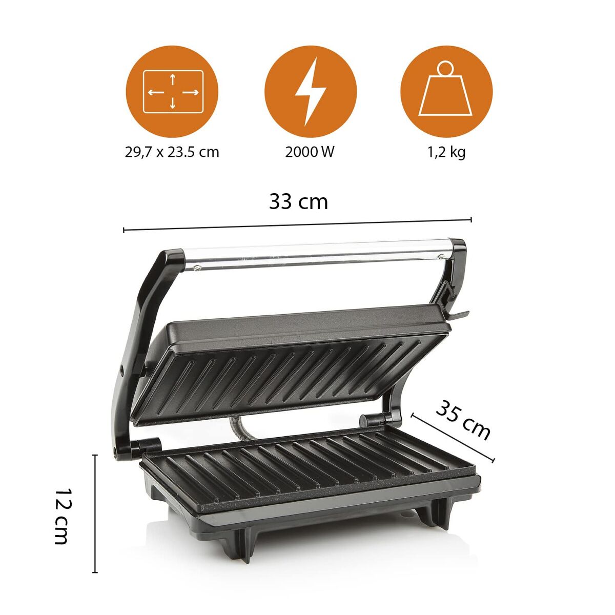 Placă Grătar Tristar GR-2853 Negru 2000 W (Recondiționate B)
