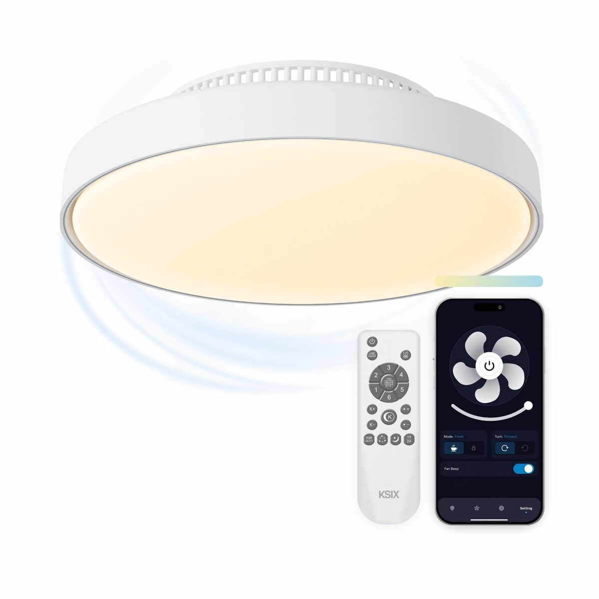 Ventilator de Tavan cu Lumină KSIX Mistral Alb (Recondiționate D)