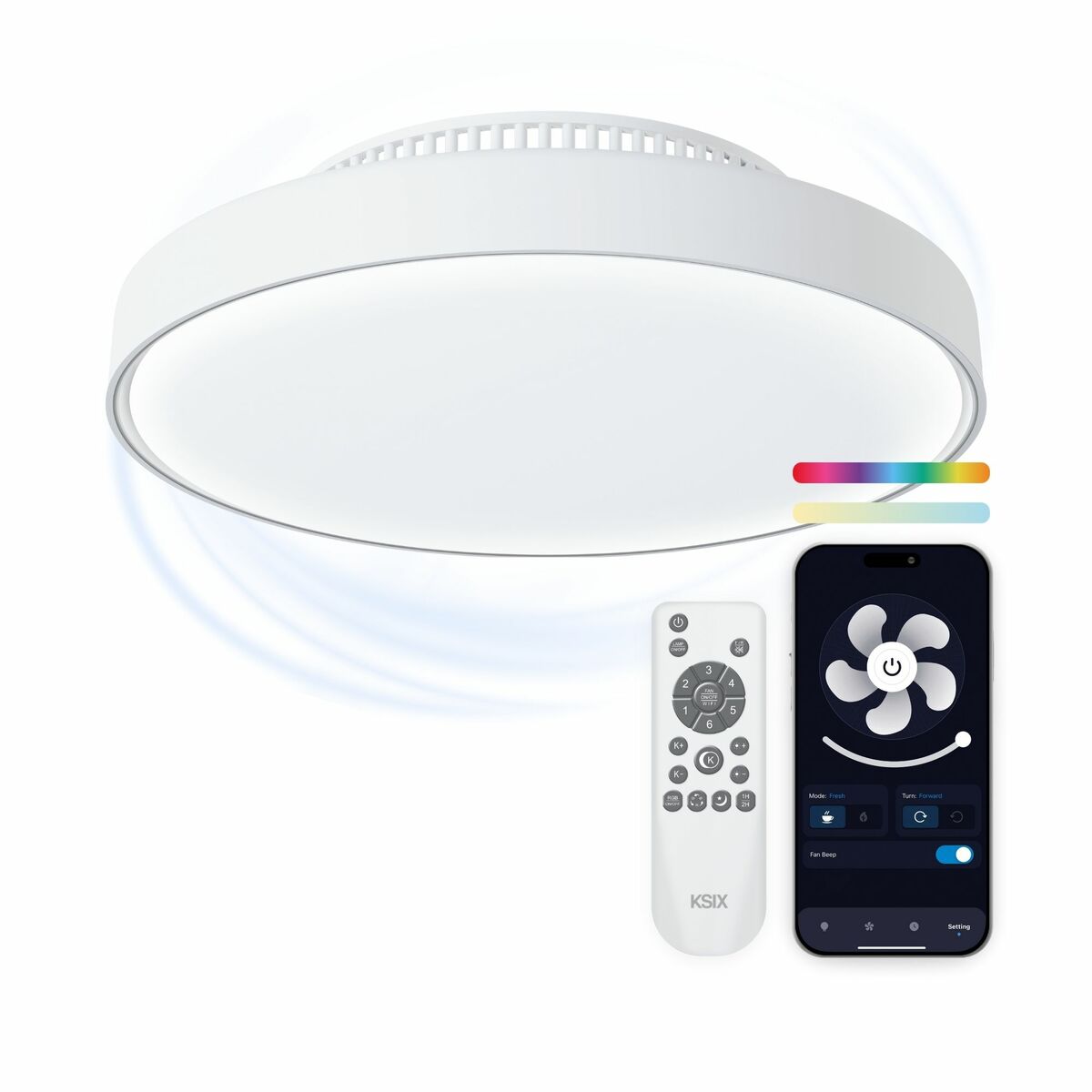 Ventilator de Tavan cu Lumină KSIX Mistral Alb (Recondiționate D)