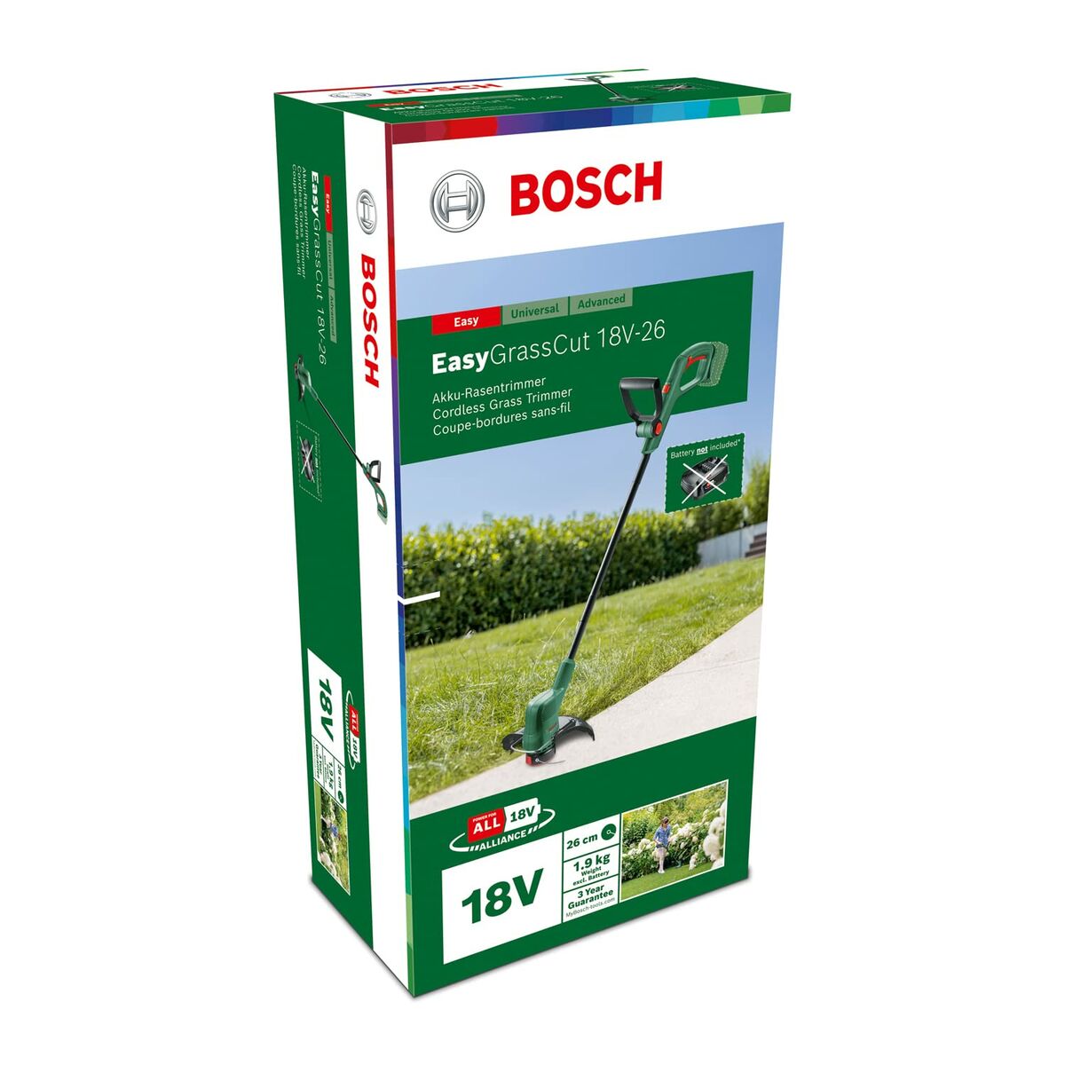 Foarfece de tăiat margini BOSCH EasyGrassCut 18V-26 2,5 Ah (Recondiționate B)
