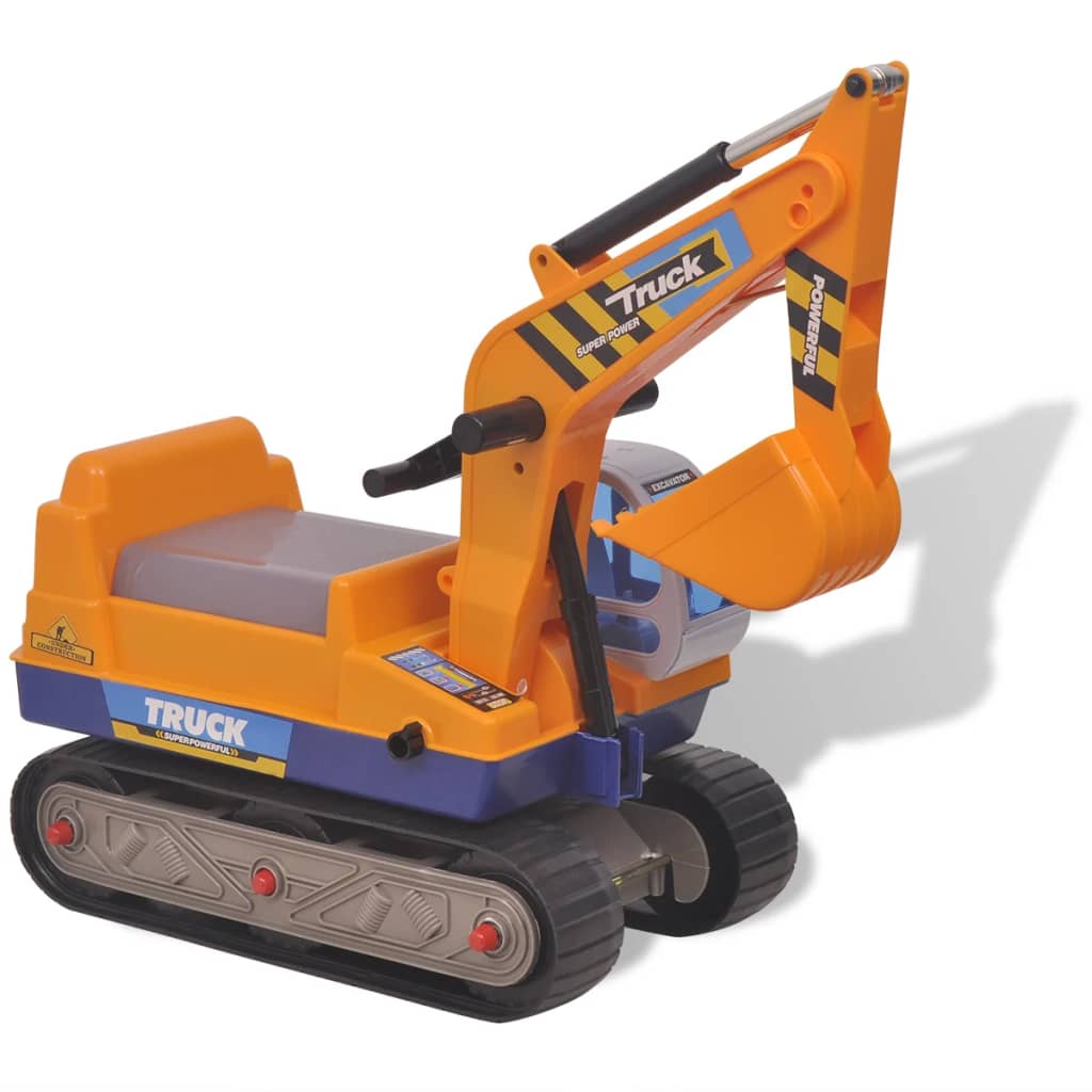 vidaXL Excavator ride-on, galben, plastic vidaXL Excavator ride-on, galben, plastic