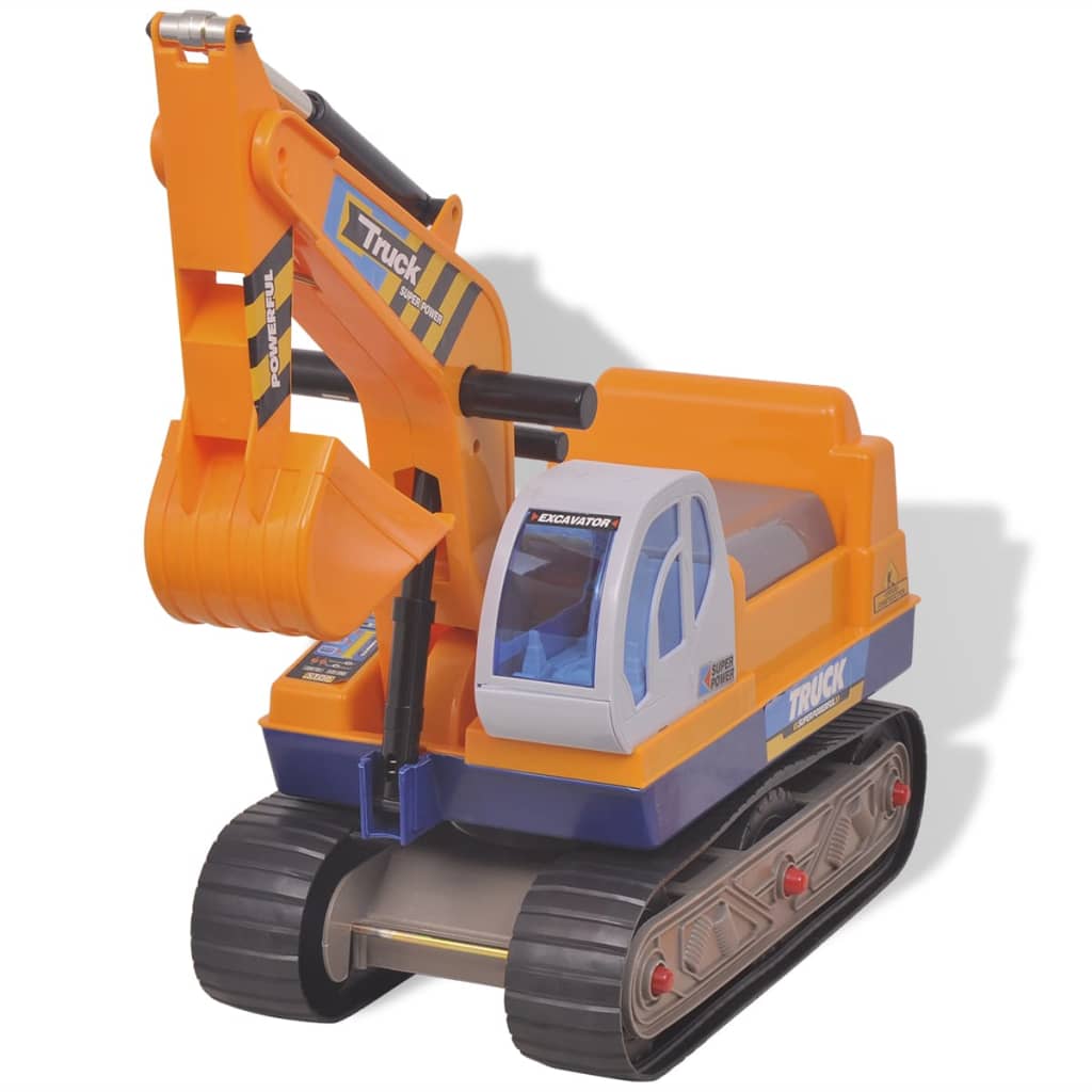 vidaXL Excavator ride-on, galben, plastic vidaXL Excavator ride-on, galben, plastic