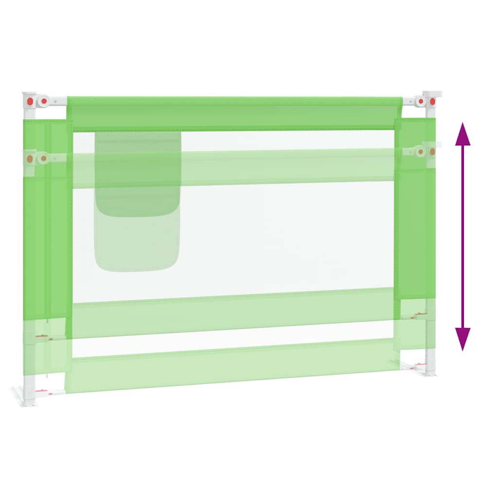 vidaXL Balustradă de protecție pat copii, verde, 100x25 cm, textil