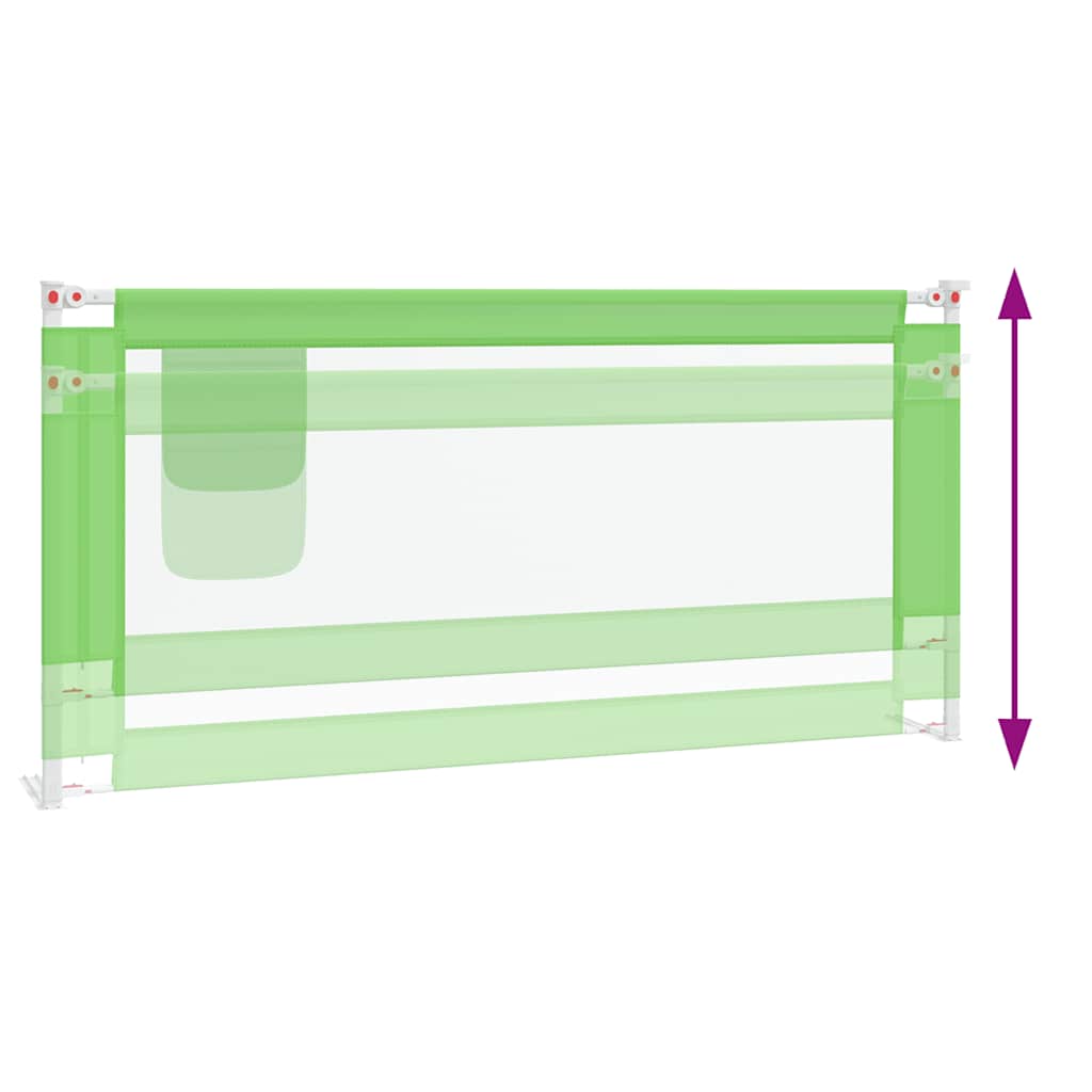 vidaXL Balustradă de protecție pat copii, verde, 190x25 cm, textil