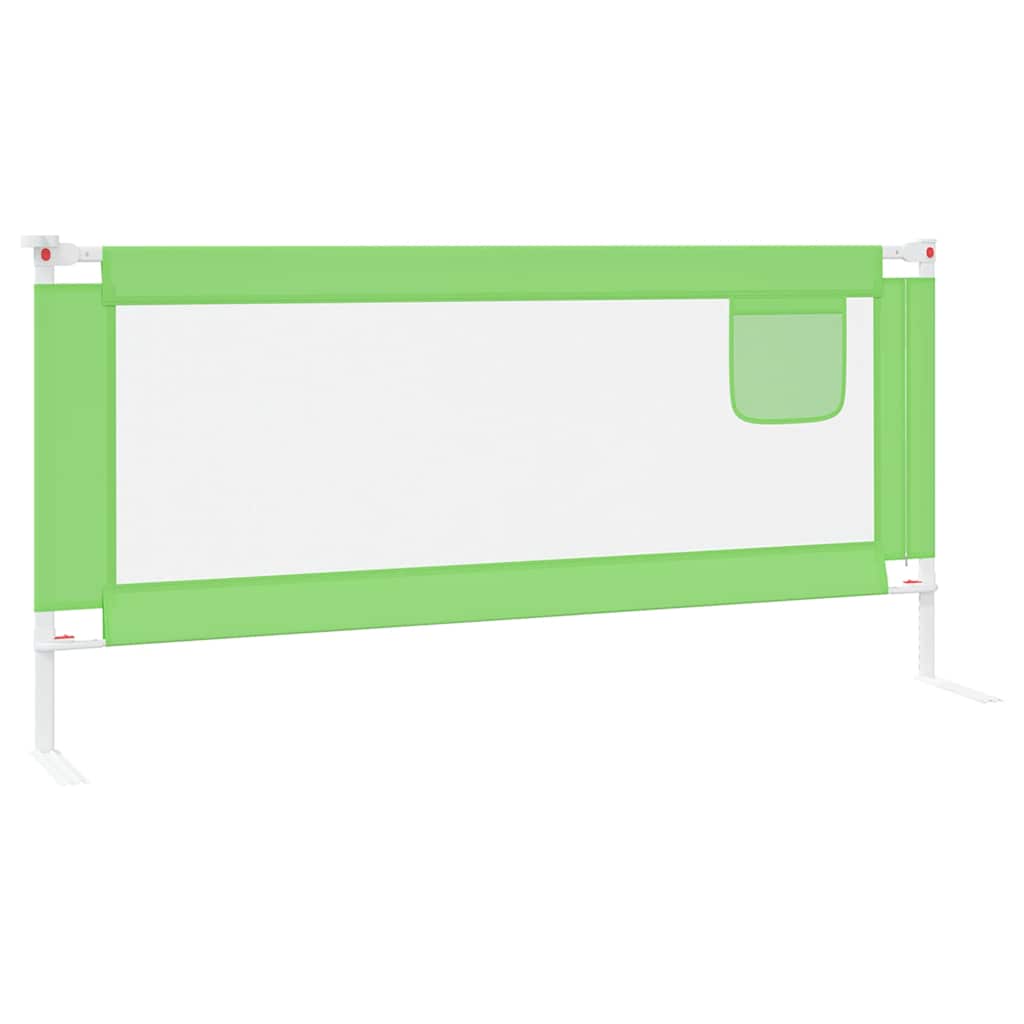 vidaXL Balustradă de protecție pat copii, verde, 200x25 cm, textil
