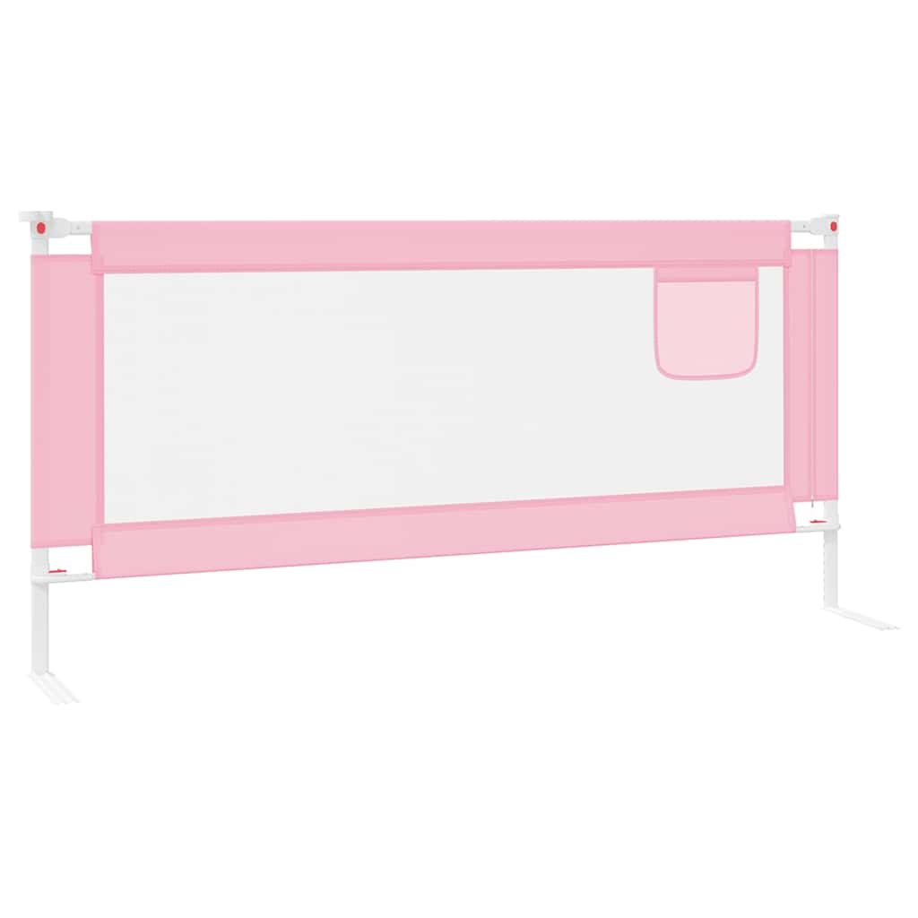 vidaXL Balustradă de protecție pat copii, roz, 200x25 cm, textil