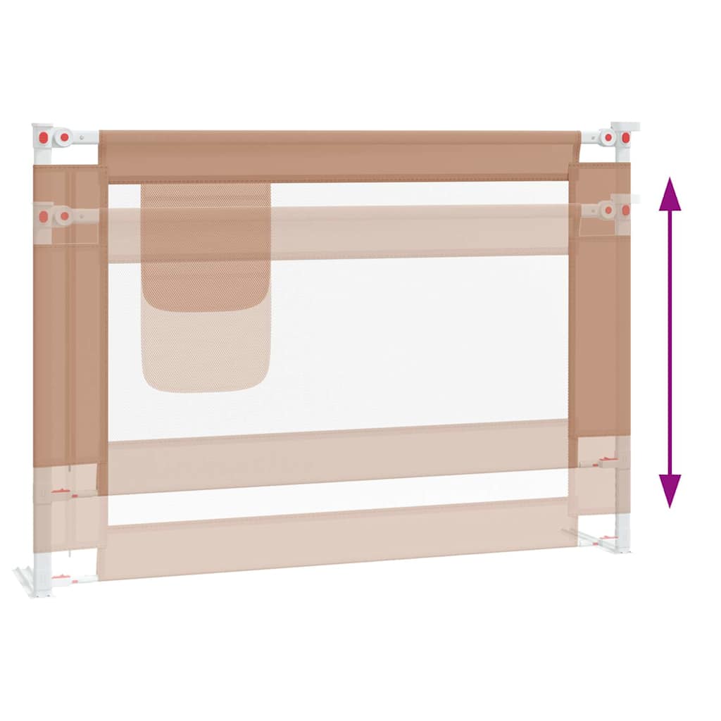 vidaXL Balustradă de protecție pat copii, gri taupe, 90x25 cm, textil