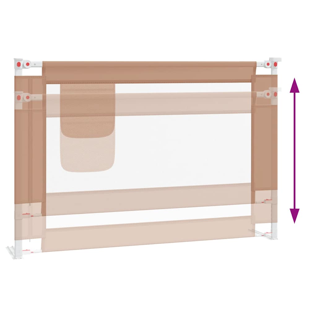 vidaXL Balustradă de protecție pat copii, gri taupe, 100x25 cm, textil vidaXL Balustradă de protecție pat copii, gri taupe, 100x25 cm, textil