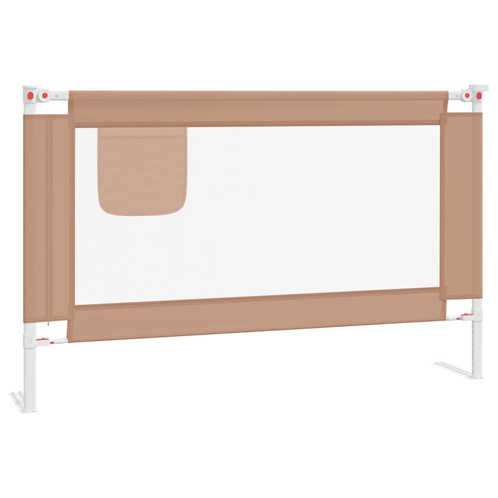 vidaXL Balustradă de protecție pat copii, gri taupe, 120x25 cm, textil vidaXL Balustradă de protecție pat copii, gri taupe, 120x25 cm, textil