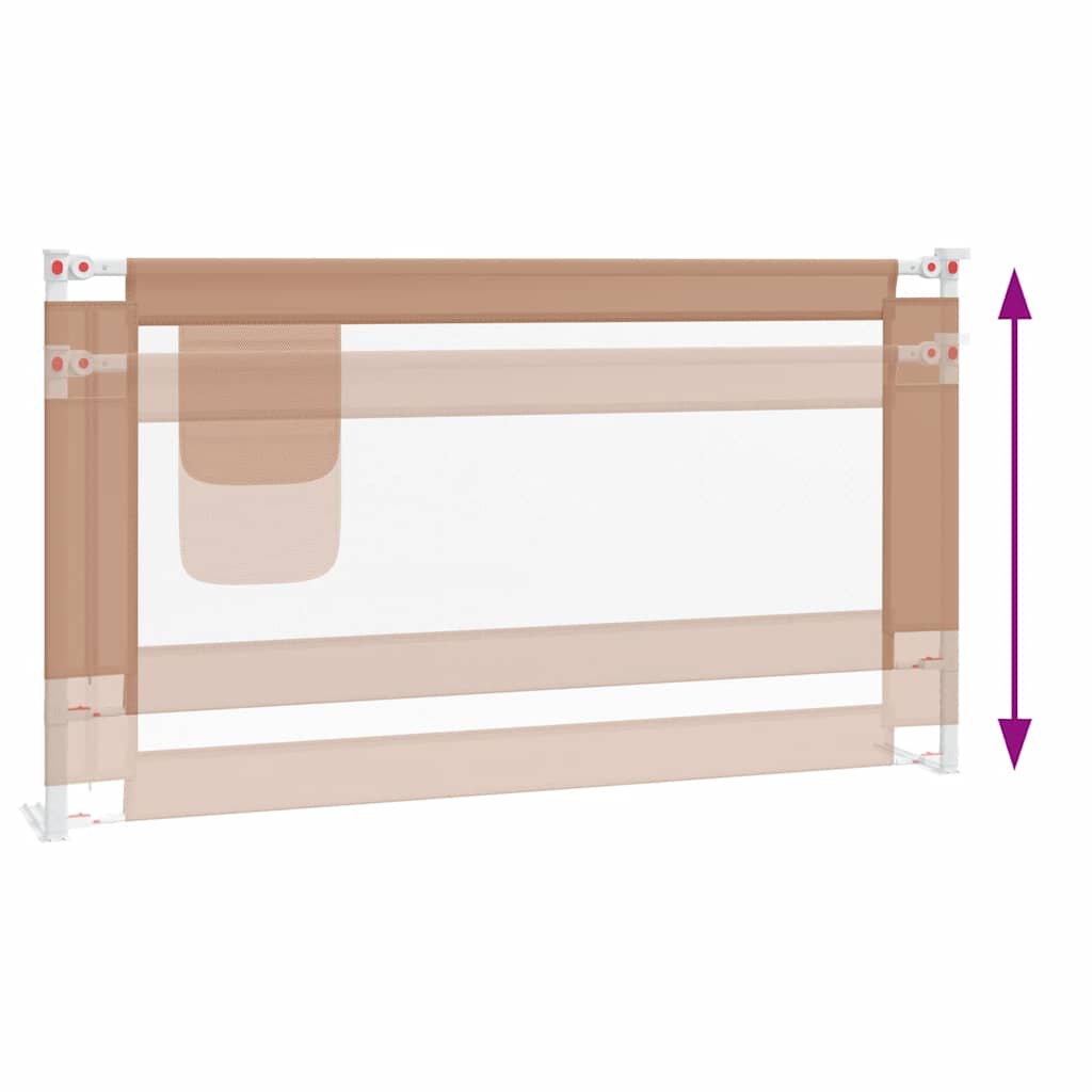 vidaXL Balustradă de protecție pat copii, gri taupe, 150x25 cm, textil