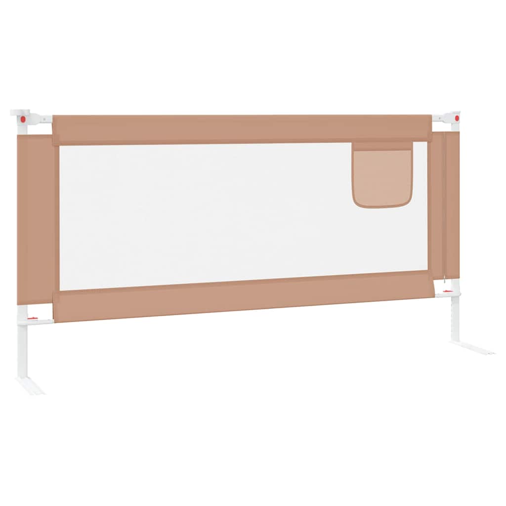 vidaXL Balustradă de protecție pat copii, gri taupe, 180x25 cm, textil vidaXL Balustradă de protecție pat copii, gri taupe, 180x25 cm, textil