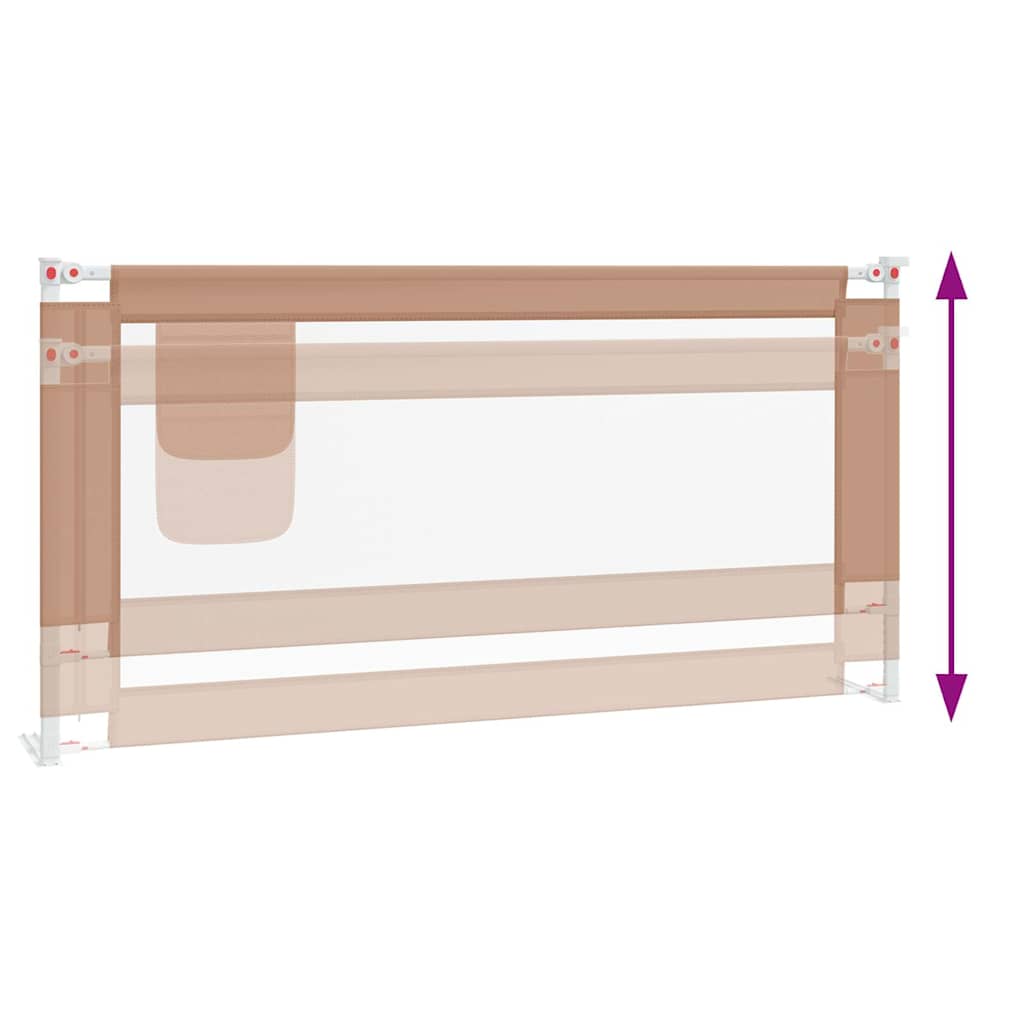 vidaXL Balustradă de protecție pat copii, gri taupe, 180x25 cm, textil vidaXL Balustradă de protecție pat copii, gri taupe, 180x25 cm, textil