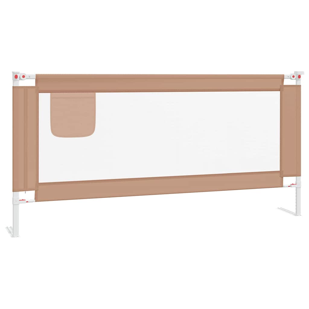 vidaXL Balustradă de protecție pat copii, gri taupe, 190x25 cm, textil