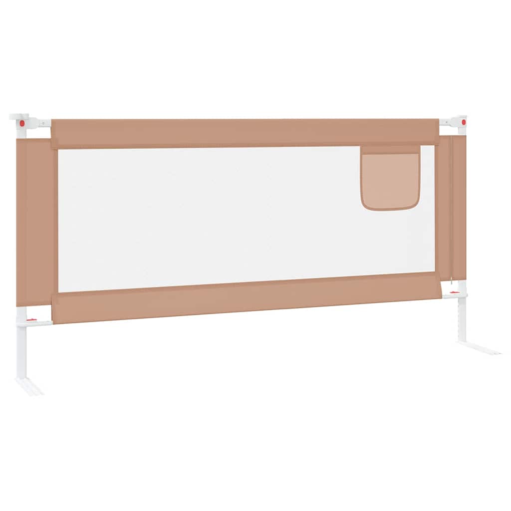vidaXL Balustradă de protecție pat copii, gri taupe, 190x25 cm, textil