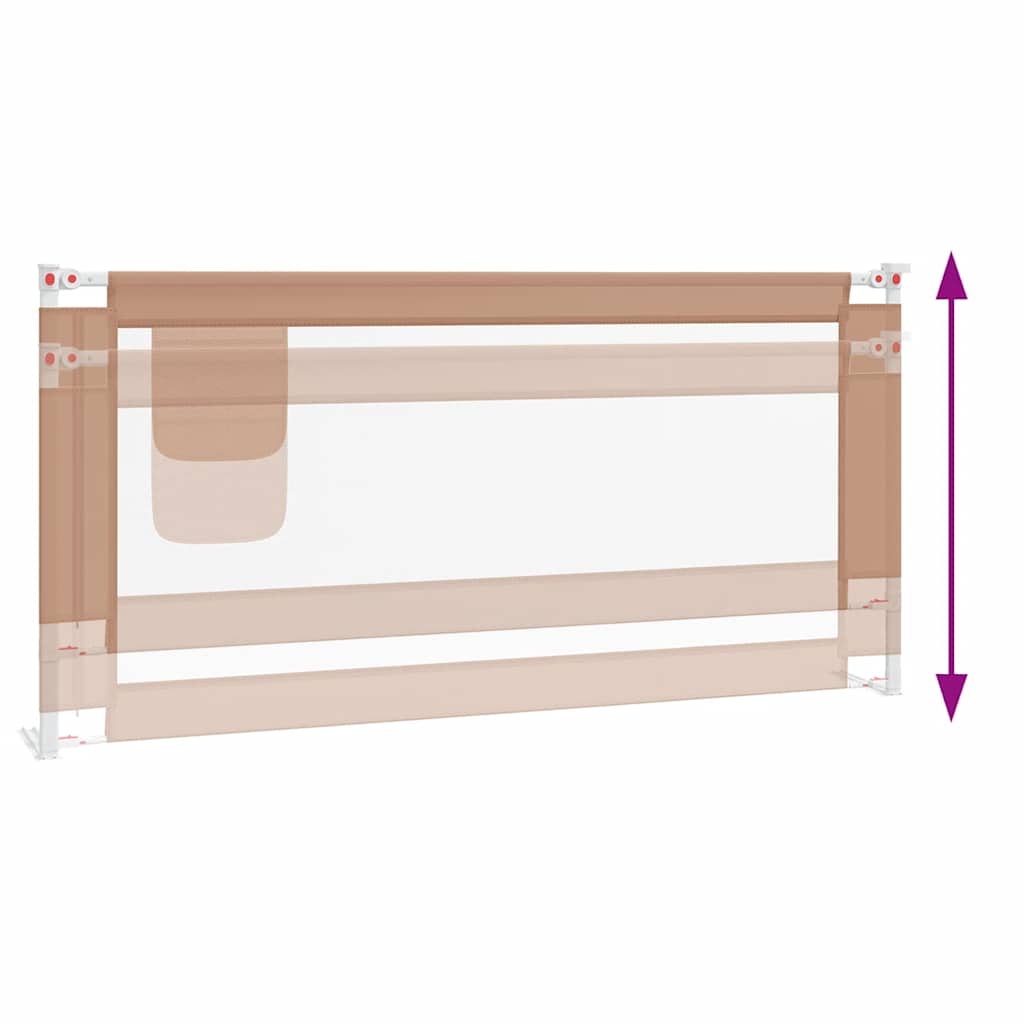 vidaXL Balustradă de protecție pat copii, gri taupe, 190x25 cm, textil