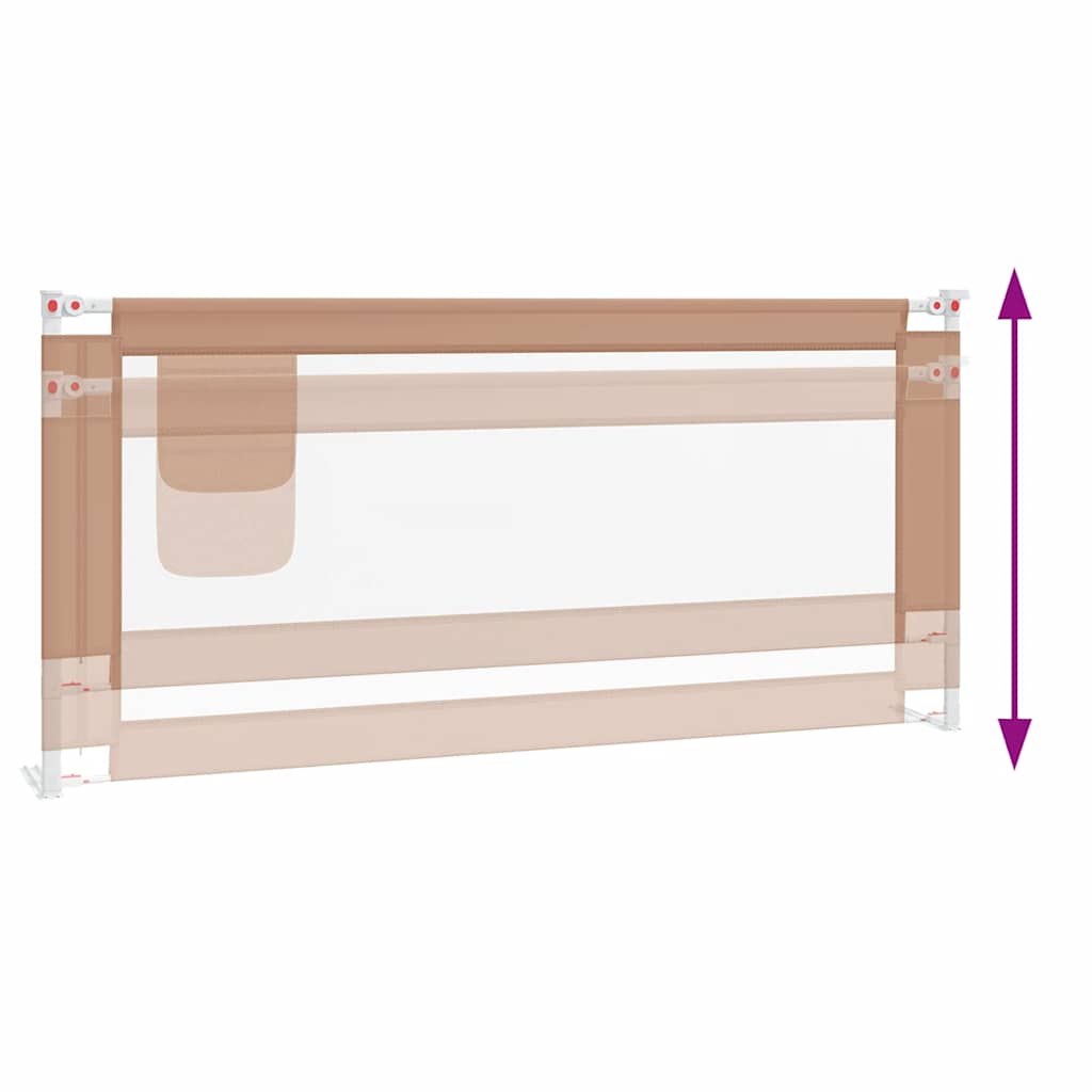 vidaXL Balustradă de protecție pat copii, gri taupe, 200x25 cm, textil