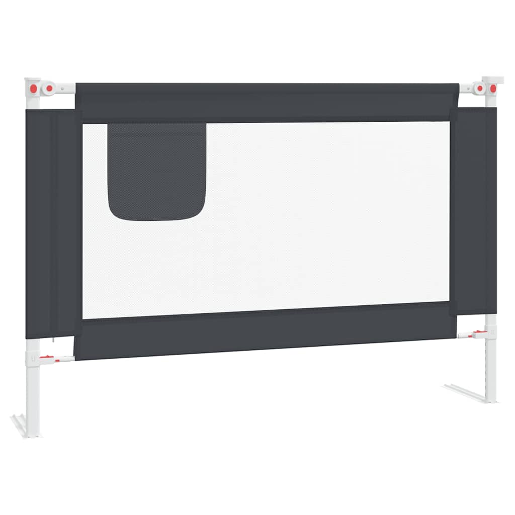 vidaXL Balustradă de protecție pat copii, gri închis, 100x25 cm textil vidaXL Balustradă de protecție pat copii, gri închis, 100x25 cm textil