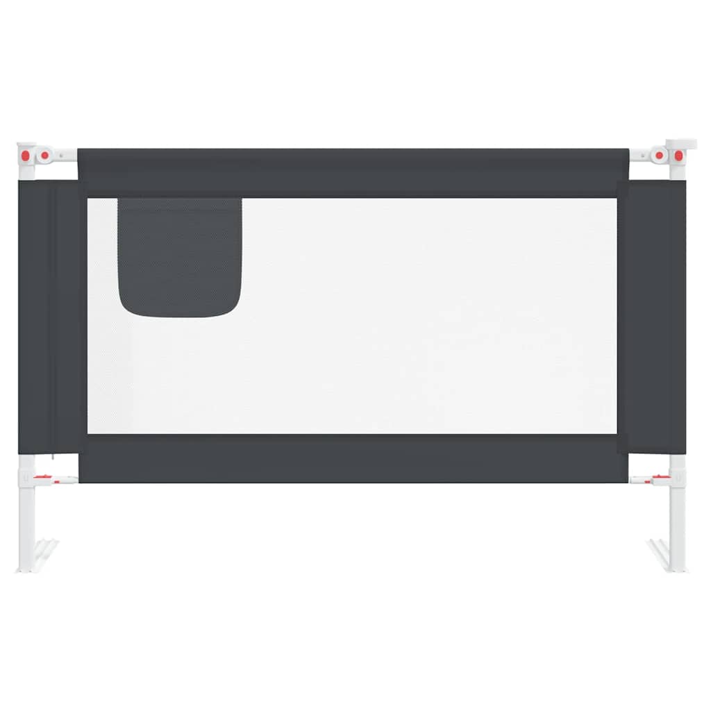vidaXL Balustradă de protecție pat copii, gri închis, 120x25 cm textil vidaXL Balustradă de protecție pat copii, gri închis, 120x25 cm textil