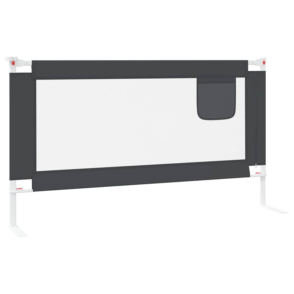 vidaXL Balustradă de protecție pat copii, gri închis, 150x25 cm textil vidaXL Balustradă de protecție pat copii, gri închis, 150x25 cm textil