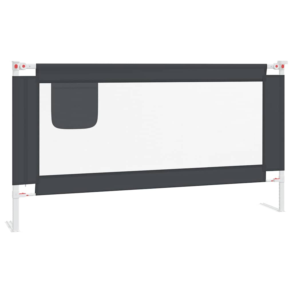 vidaXL Balustradă de protecție pat copii, gri închis, 160x25 cm textil vidaXL Balustradă de protecție pat copii, gri închis, 160x25 cm textil